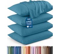 Utopia Bedding Confezione da 4 federe per cuscini Queen size, chiusura a busta, in morbido tessuto di microfibra spazzolata, resistenti al restringimento e allo sbiadimento, per letto queen size, 50 x