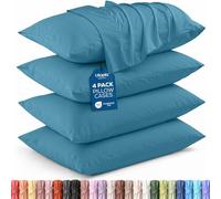Utopia Bedding Confezione da 4 federe per cuscini Queen size, chiusura a busta, in morbido tessuto di microfibra spazzolata, resistenti al restringimento e allo sbiadimento, per letto queen size, 50 x