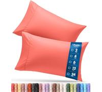 Utopia Bedding Confezione da 4 federe per cuscini Queen size, chiusura a busta, in morbido tessuto di microfibra spazzolata, resistenti al restringimento e allo sbiadimento, per letto queen size, 50 x