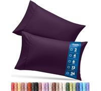 Utopia Bedding Confezione da 4 federe per cuscini Queen size, chiusura a busta, in morbido tessuto in microfibra spazzolata, resistenti al restringimento e allo sbiadimento, per letto queen size, 50 x