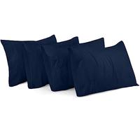 Utopia Bedding Confezione da 4 federe per cuscino king size, chiusura a busta, in morbido tessuto in microfibra spazzolata, resistente agli restringimenti e allo scolorimento, 20 x 40 cm, colore: blu navy
