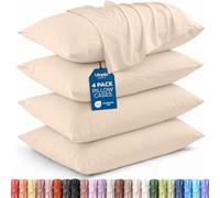 Utopia Bedding Confezione da 4 federe per cuscino king size, chiusura a busta, morbido tessuto in microfibra spazzolata, resistenti al restringimento e allo sbiadimento, king size, 50 x 101 cm (king