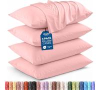 Utopia Bedding Confezione da 4 federe Queen size, chiusura a busta, morbido tessuto in microfibra spazzolata, resistenti al restringimento e allo sbiadimento, per cuscini queen size, 50 x 76 cm (queen