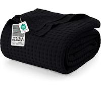 Utopia Bedding Coperta estiva in 100% cotone, per letto queen size, leggera, traspirante, morbida e confortevole, idea regalo per donne, decorazione della stanza (nero, 228 x 228 cm)