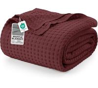 Utopia Bedding Coperta in cotone a nido d'ape, 300 g/m² (bordeaux, 228 x 182 cm), morbida, leggera e traspirante, di grandi dimensioni, per qualsiasi letto per tutte le stagioni