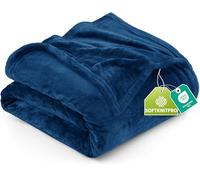 Utopia Bedding, Coperta in pile da 300 g/m², per letto singolo, colore blu navy, 152 x 203 cm, con microfibra antistatica, leggera, morbida, confortevole, per letto, divano e poltrona, adatta per