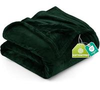 Utopia Bedding, Coperta in pile da 300 g/m², per letto singolo, colore verde foresta, 152 x 203 cm, con microfibra antistatica, leggera, morbida, confortevole, per letto, divano e poltrona, adatta per