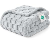Utopia Bedding Coperta matrimoniale in pile a scacchi grigio per divano o letto, morbida coperta in peluche per donne e uomini, ultra comoda, adatta ai viaggi, per rilassarsi, 150 x 200 cm