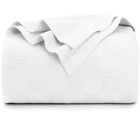 Utopia Bedding Coperta termica leggera in 100% cotone (king size, 228 x 274 cm), 350 g/m², morbida e traspirante, per tutte le stagioni, colore: bianco