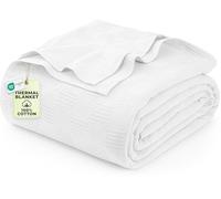 Utopia Bedding Coperta termica leggera in 100% cotone (king size, 228 x 274 cm), 350 g/m², morbida e traspirante, per tutte le stagioni, colore: bianco
