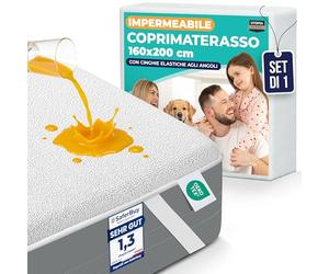 Utopia Bedding Coprimaterasso Francese Impermeabile 140 x 200 cm, 4 Angoli Elasticizzati, Certificato OEKO-TEX, Proteggi Materasso, Traspirante, Lavabile