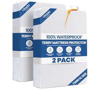 Utopia Bedding Coprimaterasso impermeabile, 200 g/m², traspirante, aderente, bianco (2, Twin XL)
