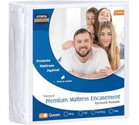 Utopia Bedding Coprimaterasso impermeabile di alta qualità, per letto matrimoniale, con cerniera, 30,5 cm di profondità, antiacaro, 6 lati