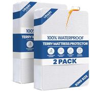 Utopia Bedding Coprimaterasso impermeabile king size, 2 pezzi, 200 g/m², traspirante, stile aderente con tasche elastiche (bianco)