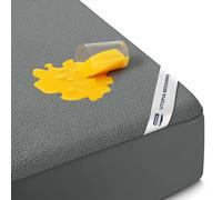Utopia Bedding Coprimaterasso impermeabile per letto singolo, in spugna di alta qualità, 200 g/m², traspirante, stile aderente con tasche elastiche (grigio)
