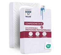 Utopia Bedding Coprimaterasso Matrimoniale Impermeabile 180 x 200 x 40 cm (Confezione da 2), Certificato OEKO-TEX, Proteggi Materasso, Traspirante, Lavabile, Stile Montato Tutto Intorno Elastico