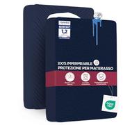 Utopia Bedding Coprimaterasso Singolo Impermeabile 90 x 200 x 30 cm, Certificato OEKO-TEX, Proteggi Materasso, Traspirante, Lavabile, Stile Montato Tutto Intorno Elastico Blu Marino