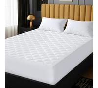 Utopia Bedding Coprimaterasso trapuntato, Gonna elastica Coprimaterasso, Vestibilità Extra Profonda Fino a 30 CM con motivo a diamante (200x200 cm, Bianco)