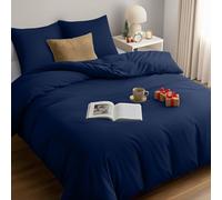 Utopia Bedding Copripiumino 155x220 - Microfibra Copripiumino 155x220cm + Federe 80x80cm - Blu Navy