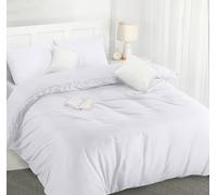 Utopia Bedding Copripiumino 3 pezzi, Una Piazza e Mezza - Microfibra Copripiumino 200x200cm + Federe 50x75cm - Bianco