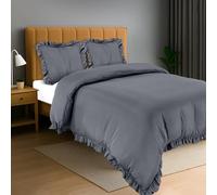 Utopia Bedding Copripiumino a Volant Matrimoniale - 240x220cm - Grigio
