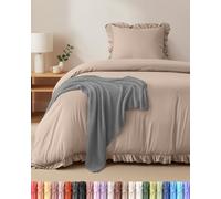 Utopia Bedding Copripiumino a Volant Singolo - 135x200 cm - Beige