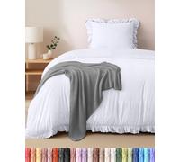 Utopia Bedding Copripiumino a Volant Singolo - 135x200 cm - Bianco