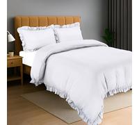 Utopia Bedding Copripiumino a Volant Una Piazza e Mezza - 200x200cm, Bianco