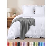 Utopia Bedding Copripiumino a Volant Una Piazza e Mezza - 200x200cm, Bianco