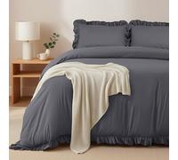 Utopia Bedding Copripiumino a Volant Una Piazza e Mezza - 200x200cm, Grigio