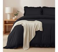Utopia Bedding Copripiumino a Volant Una Piazza e Mezza - 200x200cm - Nero