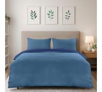 Utopia Bedding Copripiumino Matrimoniale 200x200 cm, Blu Navy/Azzurro | Microfibra Copripiumino 200x200 cm con 2 Federe 50x75 cm, Certificato Oeko-TEX, facile da montare, ideale per case e hotel