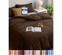 Utopia Bedding Copripiumino Matrimoniale 200x200 cm, Marrone | Microfibra Copripiumino 200x200 cm con 2 Federe 50x75 cm, Certificato Oeko-TEX, facile da montare, ideale per case e hotel