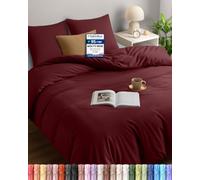 Utopia Bedding Copripiumino Matrimoniale 240x220 cm, Bordeaux | Microfibra Copripiumino 240x220 cm con 2 Federe 65x65 cm, Certificato Oeko-TEX, facile da montare, ideale per case e hotel