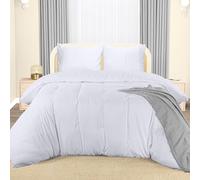 Utopia Bedding Copripiumino Matrimoniale 240x220 - Copripiumino In Microfibra Di Poliestere 240x220cm + Federe Ricamate 65x65cm - Bianco