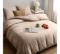 Utopia Bedding Copripiumino Matrimoniale 240x220 - Microfibra Copripiumino 240x220cm + Federe 65x65cm - Beige