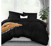 Utopia Bedding, Copripiumino per letto full size, 1 copripiumino con 2 federe, 3 pezzi copripiumino con chiusura a cerniera, morbida microfibra spazzolata, 203 x 228 cm, nero