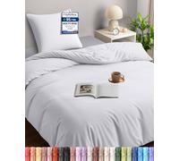 Utopia Bedding Copripiumino Singolo 135x200 cm, Bianco | Microfibra Copripiumino 135x200 cm con 1 Federe 80x80 cm, Certificato Oeko-TEX, facile da montare, ideale per case e hotel