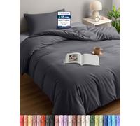 Utopia Bedding Copripiumino Singolo 135x200 cm, Grigio | Microfibra Copripiumino 135x200 cm con 1 Federe 50x75cm, Certificato Oeko-TEX, facile da montare, ideale per case e hotel