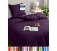 Utopia Bedding Copripiumino Singolo 135x200 cm, Viola | Microfibra Copripiumino 135x200 cm con 1 Federe 80x80 cm, Certificato Oeko-TEX, facile da montare, ideale per case e hotel