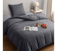 Utopia Bedding Copripiumino Singolo - Microfibra Copripiumino 135x200cm + Federa 80x80cm - Grigio