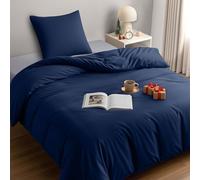 Utopia Bedding Copripiumino Singolo - Microfibra Copripiumino 140x200cm + Federa 65x65cm - Blu Navy