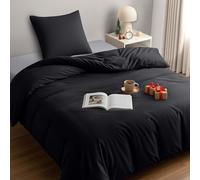 Utopia Bedding Copripiumino Singolo - Microfibra Copripiumino 140x200cm + Federa 65x65cm - Nero