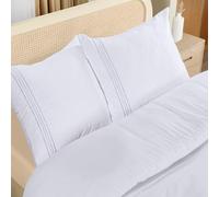 Utopia Bedding Copripiumino Una Piazza E Mezza - Copripiumino In Microfibra Di Poliestere 200x200cm + Federe Ricamate 80x80cm - (Bianco)