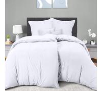 Utopia Bedding Copripiumino Una Piazza e Mezza - Microfibra Copripiumino 2 x 135x200cm + 2 x Federe 80x80cm - Bianco