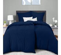 Utopia Bedding Copripiumino Una Piazza e Mezza - Microfibra Copripiumino 2 x 135x200cm + 2 x Federe 80x80cm - Blu Navy