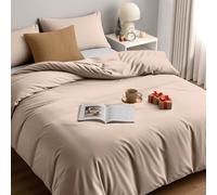 Utopia Bedding Copripiumino Una Piazza e Mezza - Microfibra Copripiumino 200x200cm + Federe 50x75cm - Beige