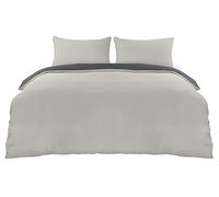 Utopia Bedding Copripiumino Una Piazza e Mezza - Microfibra Copripiumino 200x200cm + Federe 50x75cm - Grigio Scuro/Grigio Chiaro