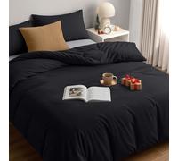 Utopia Bedding Copripiumino Una Piazza e Mezza - Microfibra Copripiumino 200x200cm + Federe 50x75cm - Nero