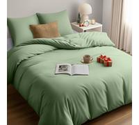 Utopia Bedding Copripiumino Una Piazza e Mezza - Microfibra Copripiumino 200x200cm + Federe 80x80cm (Verde Salvia)
